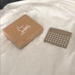 Christian Louboutin spiked card case - Taupe